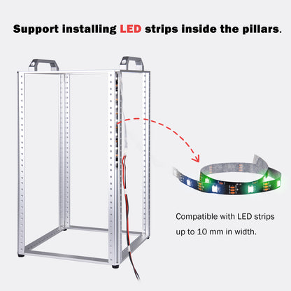 DeskPi RackMate TL1 Rackmount, 10U Open Frame Network Rack for 10" IT Network, Audio and Video Device