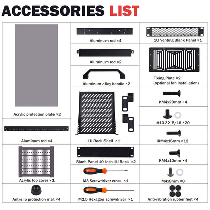 DeskPi RackMate T1-Plus Rackmount, 10-inch 8U Server Cabinet for Network, Servers, Audio and Video Equipment