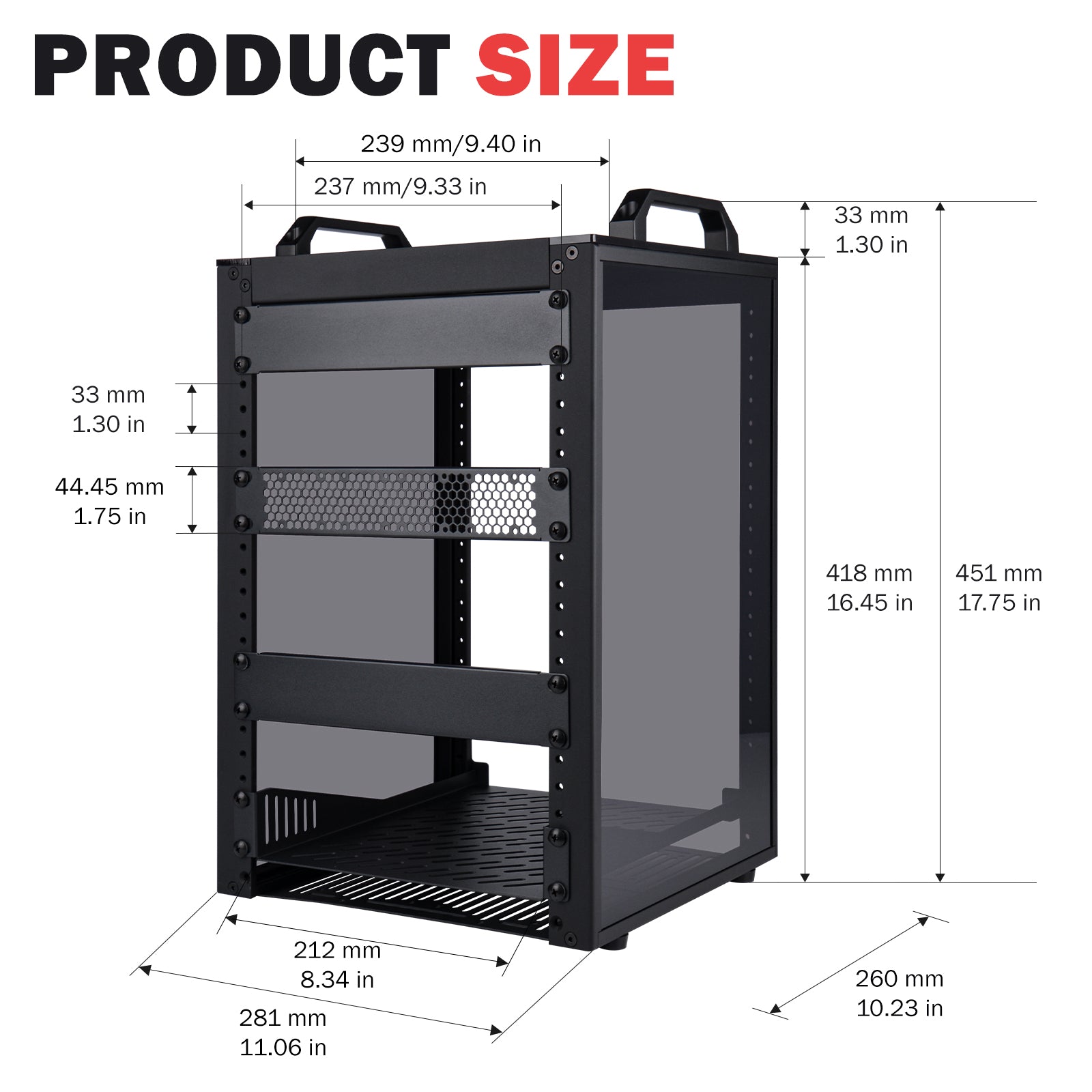 DeskPi RackMate T1-Plus Rackmount, 10-inch 8U Server Cabinet for
