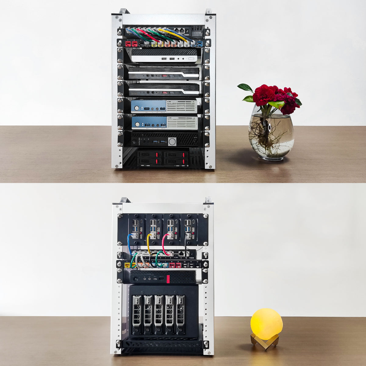 DeskPi RackMate T1-Plus Rackmount, 10-inch 8U Server Cabinet for Netwo ...