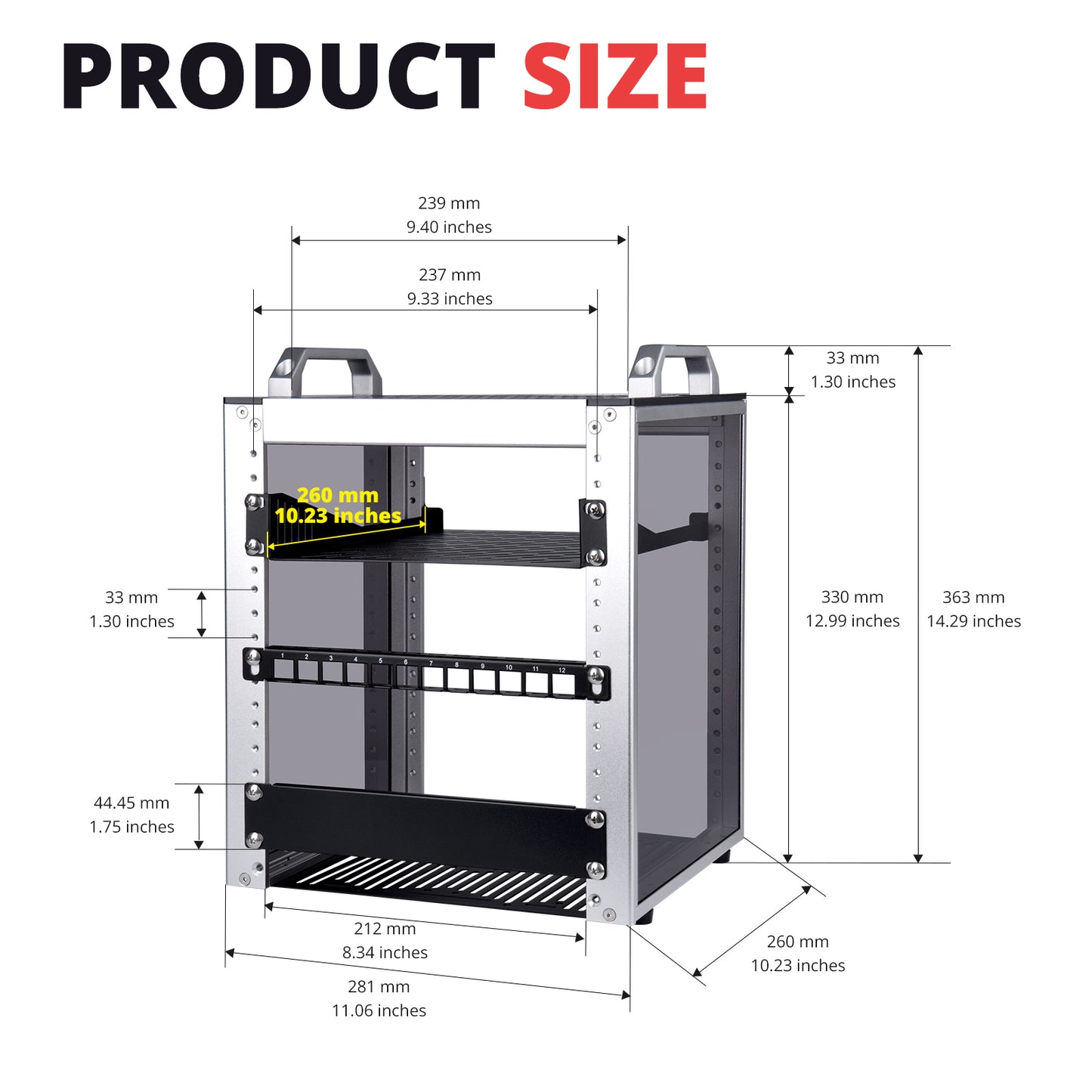 DeskPi RackMate T1/2 Plus Rackmount, 6U Server Cabinet for 10 inch Network, Servers, Audio, and Video Equipment