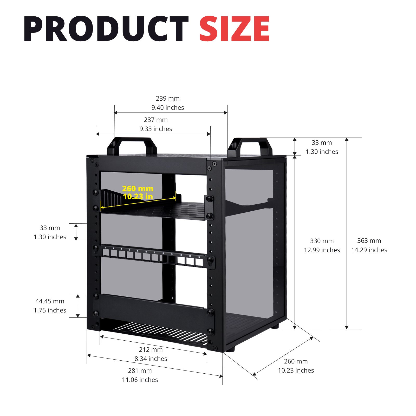 DeskPi RackMate T1/2 Plus Rackmount, 6U Server Cabinet for 10 inch