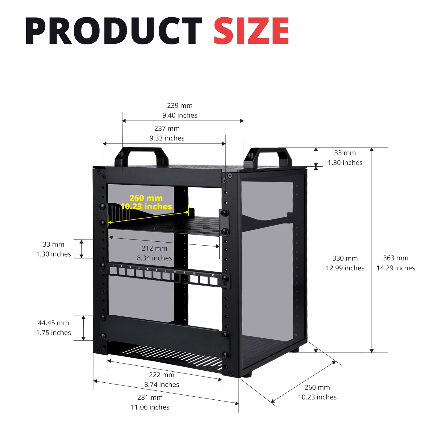 DeskPi RackMate T1/2 Plus Rackmount, 6U Server Cabinet for 10 inch Network, Servers, Audio, and Video Equipment