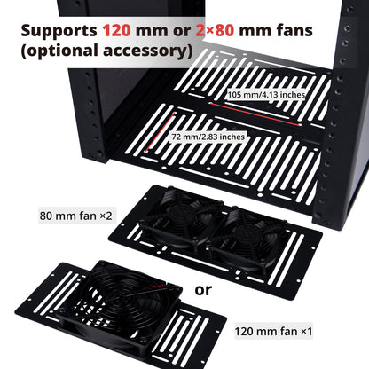DeskPi RackMate T1/2 Plus Rackmount, 6U Server Cabinet for 10 inch Network, Servers, Audio, and Video Equipment