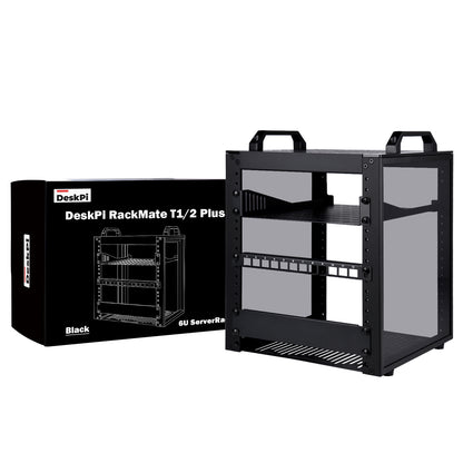 DeskPi RackMate T1/2 Plus Rackmount, 6U Server Cabinet for 10 inch Network, Servers, Audio, and Video Equipment