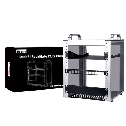 DeskPi RackMate T1/2 Plus Rackmount, 6U Server Cabinet for 10 inch Network, Servers, Audio, and Video Equipment