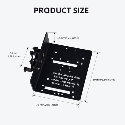 DeskPi DIN Rail Mounting Plate for Raspberry Pi & Expansion, Metal Bracket For SBCs & Development Boards