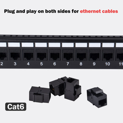 DeskPi Rackmate 12 Port CAT6 Keystone Patch Panel, 10inch 1U Network Patch Panel with Cable Management