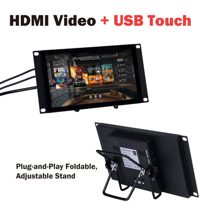 DeskPi 9 Inch 1280X720 TFT LCD Touch Screen 10 inch 3U Rack Mount Display for DeskPi RackMate T0/T1/T2 Server Cabinets