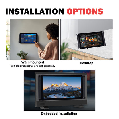 DeskPi 9 Inch 1280X720 TFT LCD Touch Screen 10 inch 3U Rack Mount Display for DeskPi RackMate T0/T1/T2 Server Cabinets