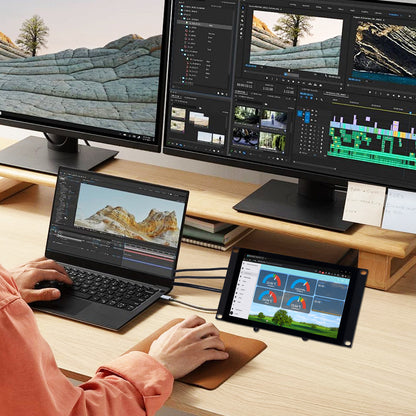 DeskPi 9 Inch 1280X720 TFT LCD Touch Screen 10 inch 3U Rack Mount Display for DeskPi RackMate T0/T1/T2 Server Cabinets