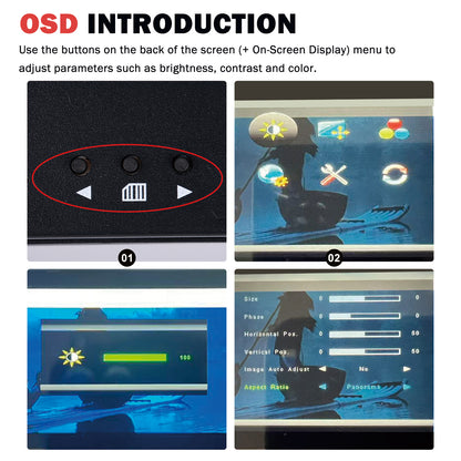 DeskPi 6.91-inch Touch Screen 1424X280 TFT LCD Display 10 inch 1U Rackmount Monitor for DeskPi RackMate T0/T1/T2 Server Cabinets