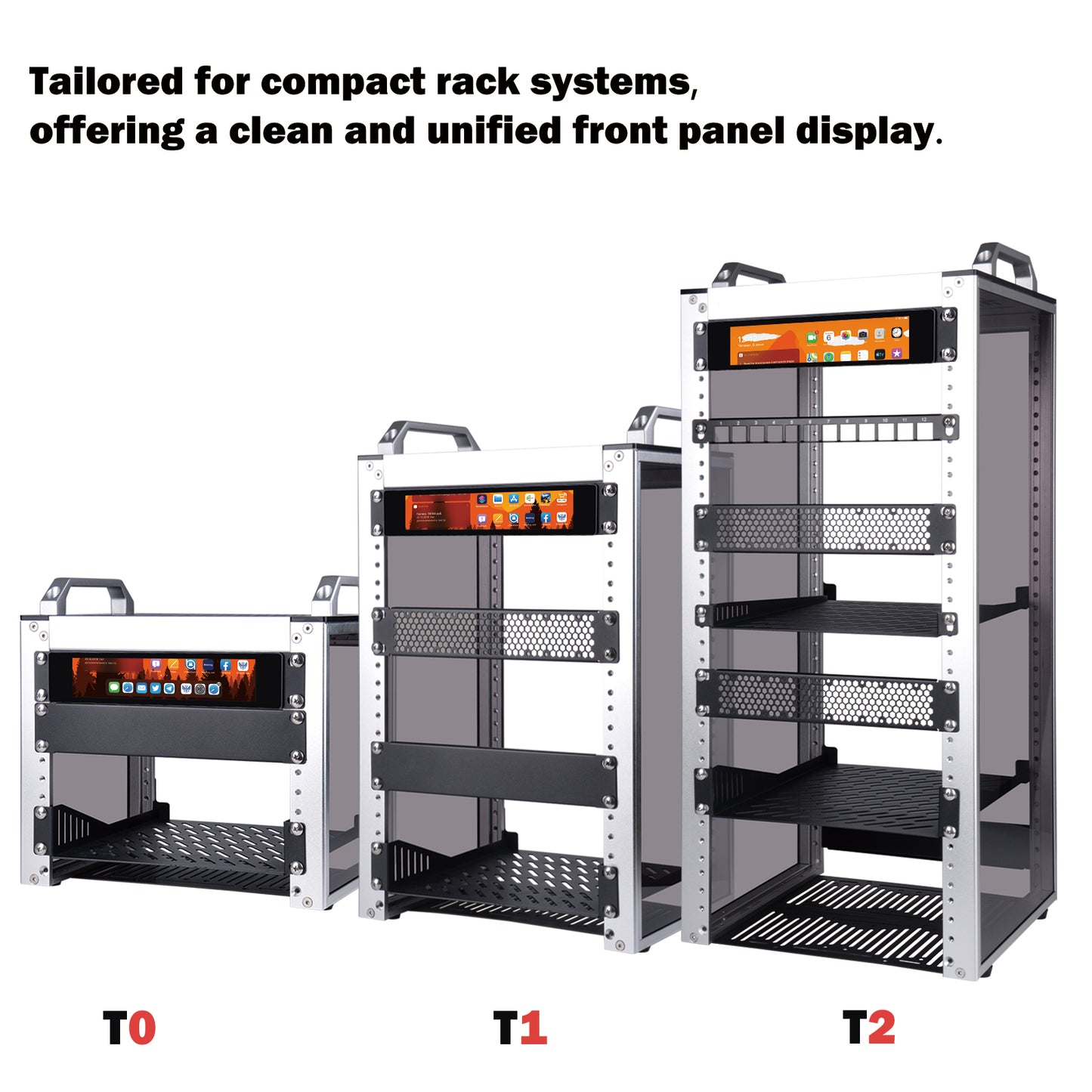 DeskPi 6.91-inch Touch Screen 1424X280 TFT LCD Display 10 inch 1U Rackmount Monitor for DeskPi RackMate T0/T1/T2 Server Cabinets