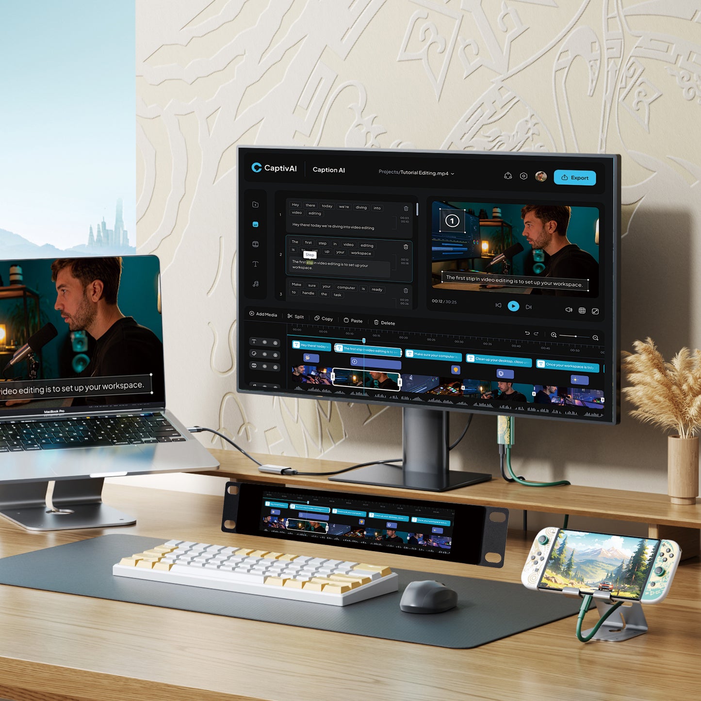 DeskPi 6.91-inch Touch Screen 1424X280 TFT LCD Display 10 inch 1U Rackmount Monitor for DeskPi RackMate T0/T1/T2 Server Cabinets