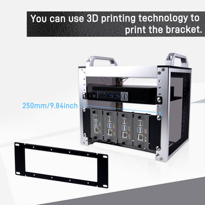 DeskPi Rackmate Accessories 10 inch 2U Rack Mount For DIY Project, supports Installation of T0/T1/T2