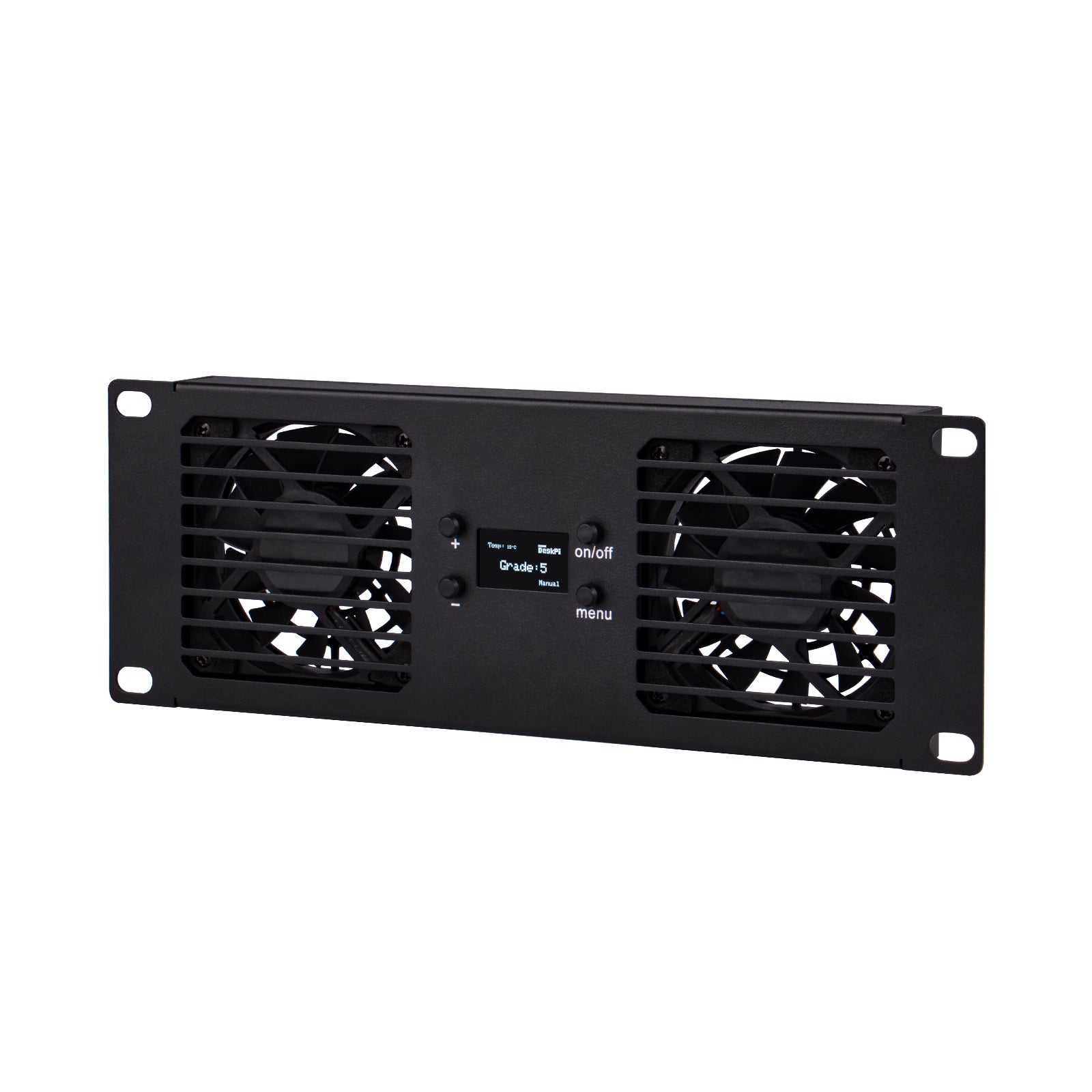 DeskPi RackMate Accessories 10-Inch 2U Dual Cooling Fan Panel for