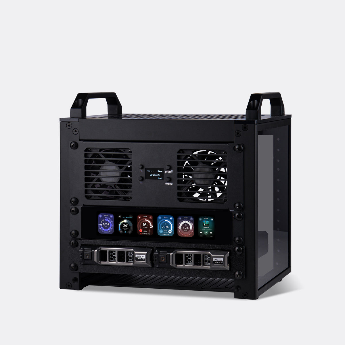DeskPi RackMate Accessories 10-Inch 2U Dual Cooling Fan Panel for T0/T ...