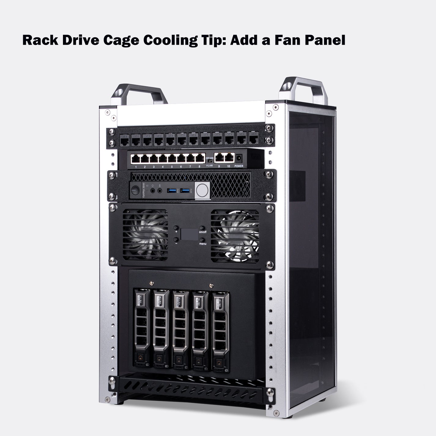 Pre-sale DeskPi RackMate Accessories 10-Inch 2U Dual Cooling Fan Panel ...