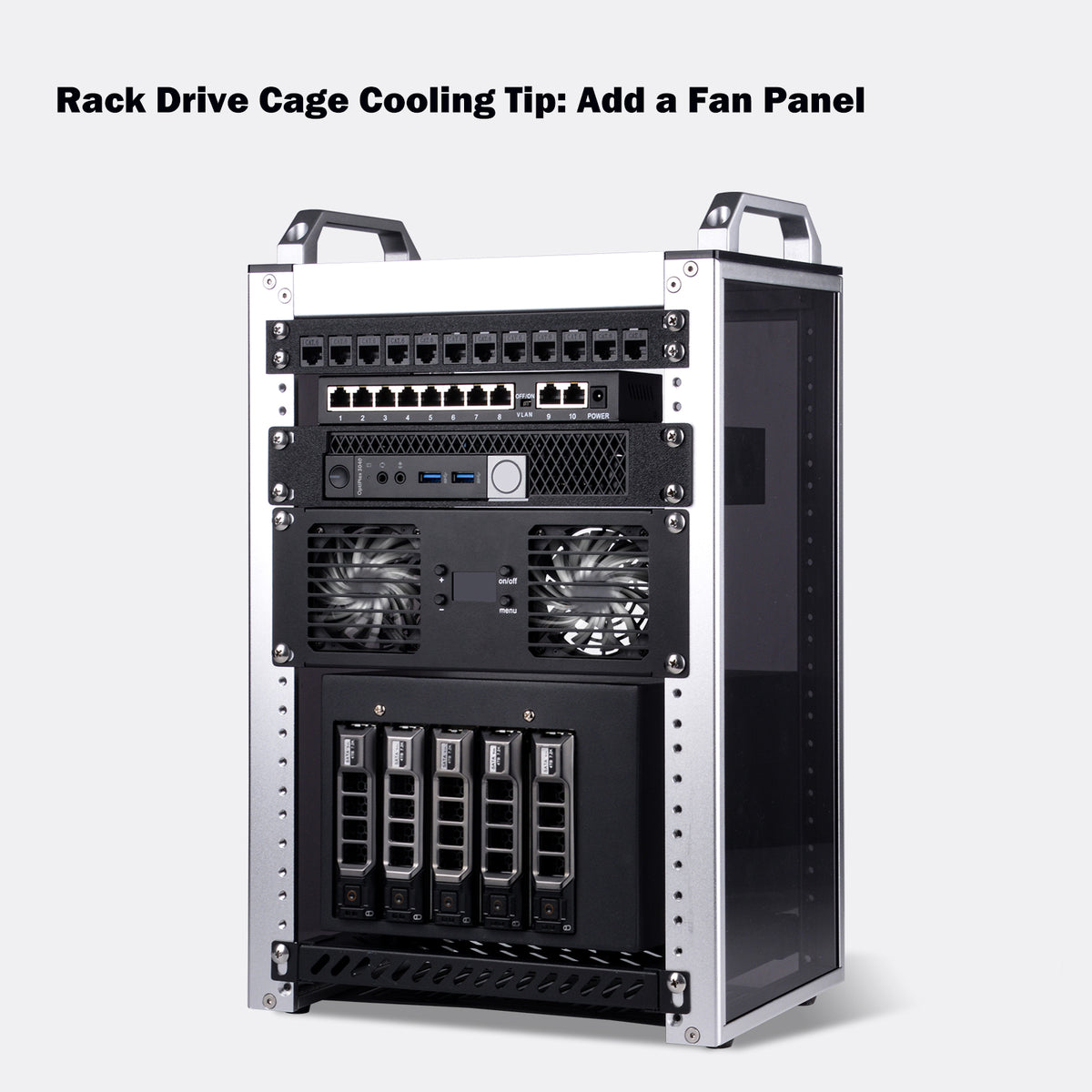 Pre-sale DeskPi RackMate Accessories 10-Inch 2U Dual Cooling Fan Panel ...