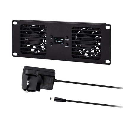 DeskPi RackMate Accessories 10-Inch 2U Dual Cooling Fan Panel for T0/T0-Plus / T1 /T1-Plus / T2 / TL1 Server Cabinets