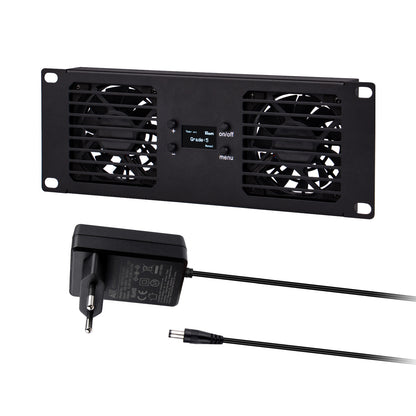 DeskPi RackMate Accessories 10-Inch 2U Dual Cooling Fan Panel for T0/T0-Plus / T1 /T1-Plus / T2 / TL1 Server Cabinets