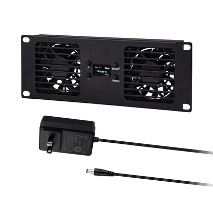 DeskPi RackMate Accessories 10-Inch 2U Dual Cooling Fan Panel for T0/T0-Plus / T1 /T1-Plus / T2 / TL1 Server Cabinets