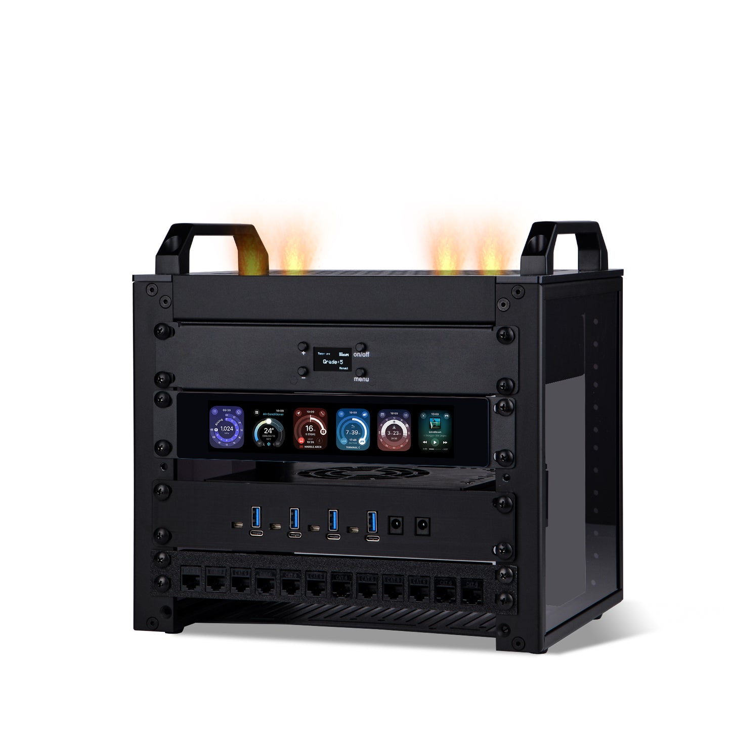 DeskPi RackMate Accessories 10-Inch 1U Quad Cooling Fan Panel