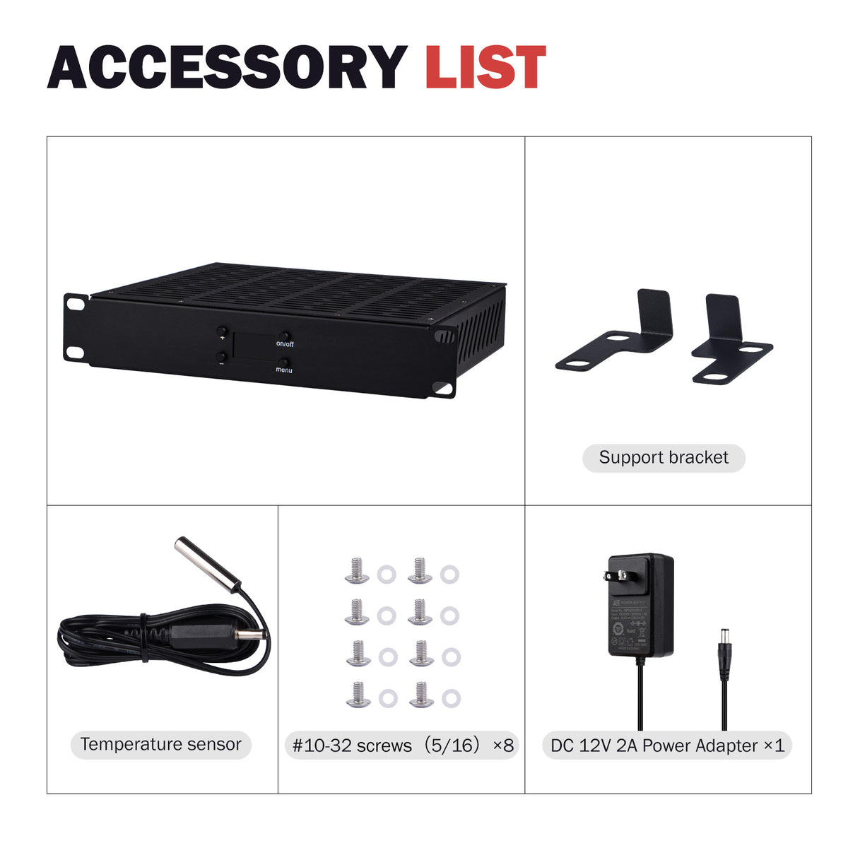 DeskPi RackMate Accessories 10-Inch 1U Quad Cooling Fan Panel