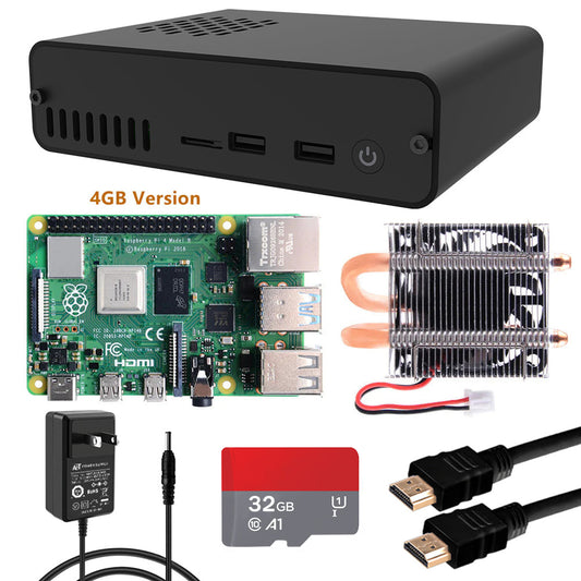 Raspberry Pi 4 4GB Kit with DeskPi Pro Set-top Box (4GB RAM)