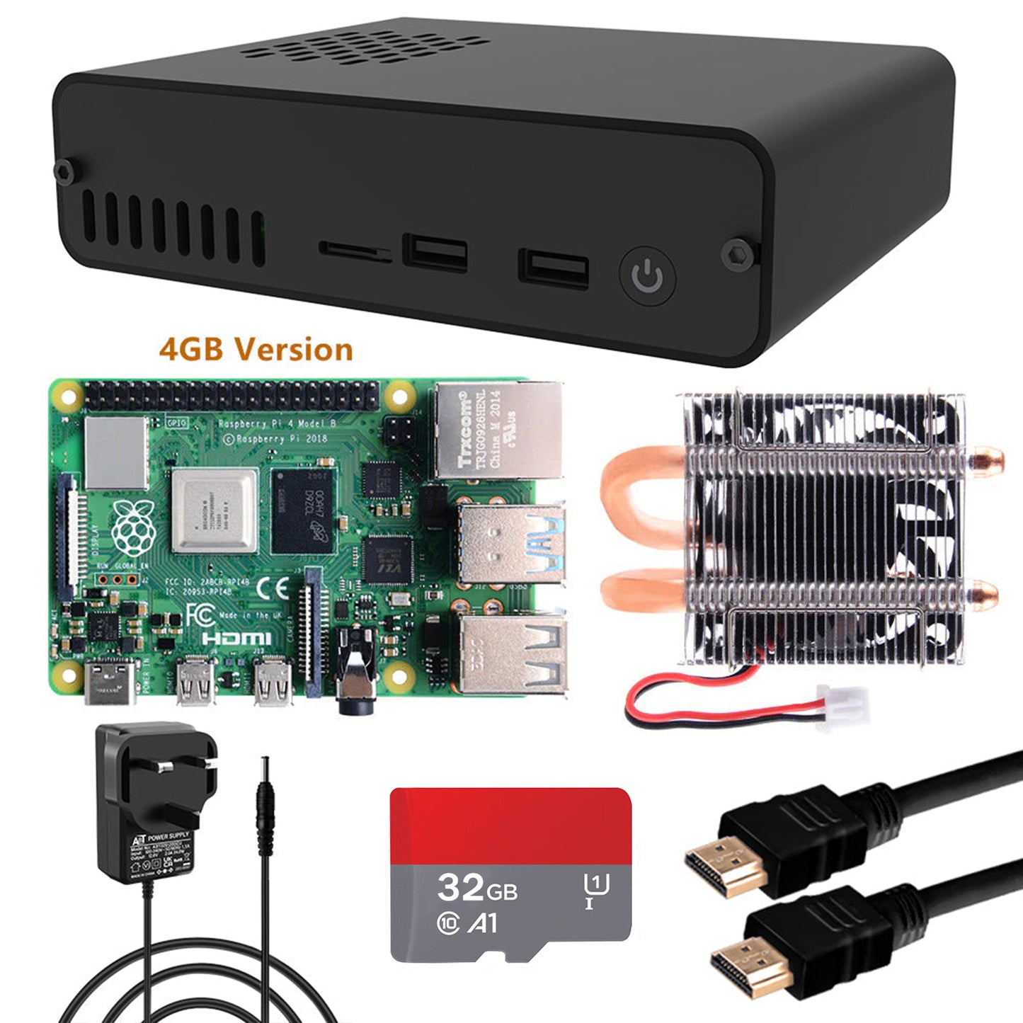 Raspberry Pi 4 4GB Kit with DeskPi Pro Set-top Box (4GB RAM)