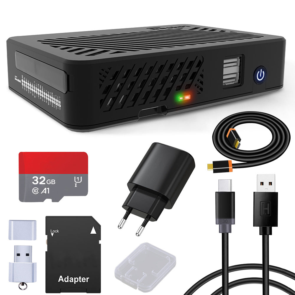 DeskPi Lite for Raspberry Pi 4, With Power Button/ Heatsink with PWM Fan/ Dual Full-Size HDMI/Extra Two USB Port