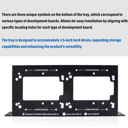 DeskPi 2pcs KL-P24 Micro HDMI to HDMI Adapter Board, with RackMate Accessories SBC Shelf 10 inch 1U Rack for Raspberry Pi 5 / Pi 4B