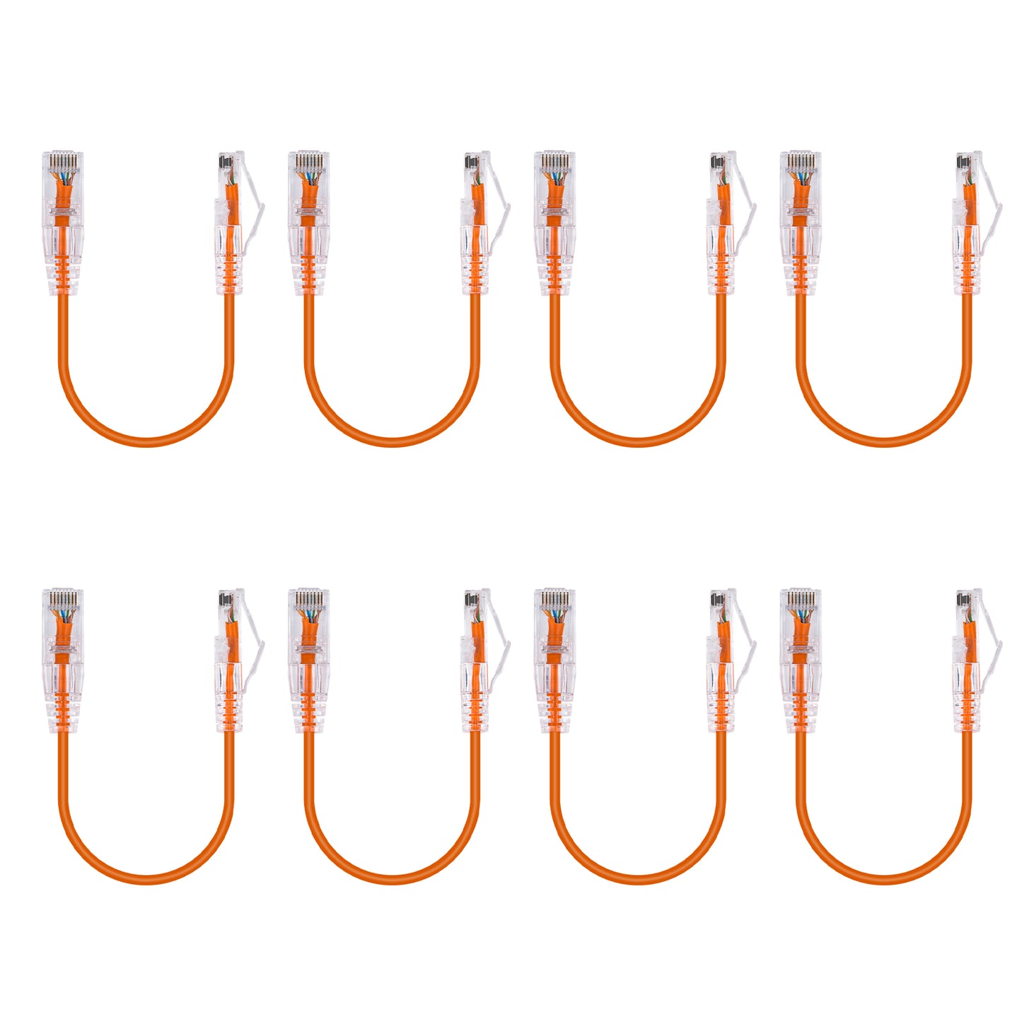 6-Pack 3.8mm*0.2m Barrier-free Short Shielded Cat6A Ethernet Cable -- Colorful