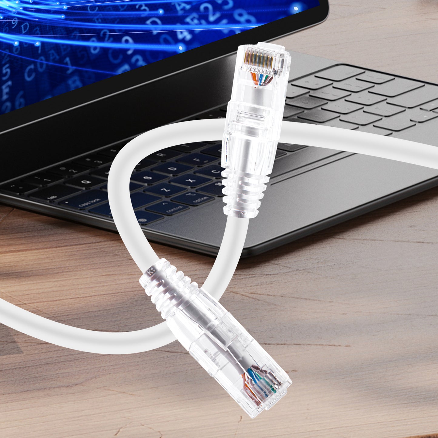 4-Pack 3.8mm*0.2m Snagless Short Shielded Cat6A Ethernet Cable