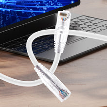 Load image into Gallery viewer, 4-Pack 3.8mm*0.2m Snagless Short Shielded Cat6A Ethernet Cable
