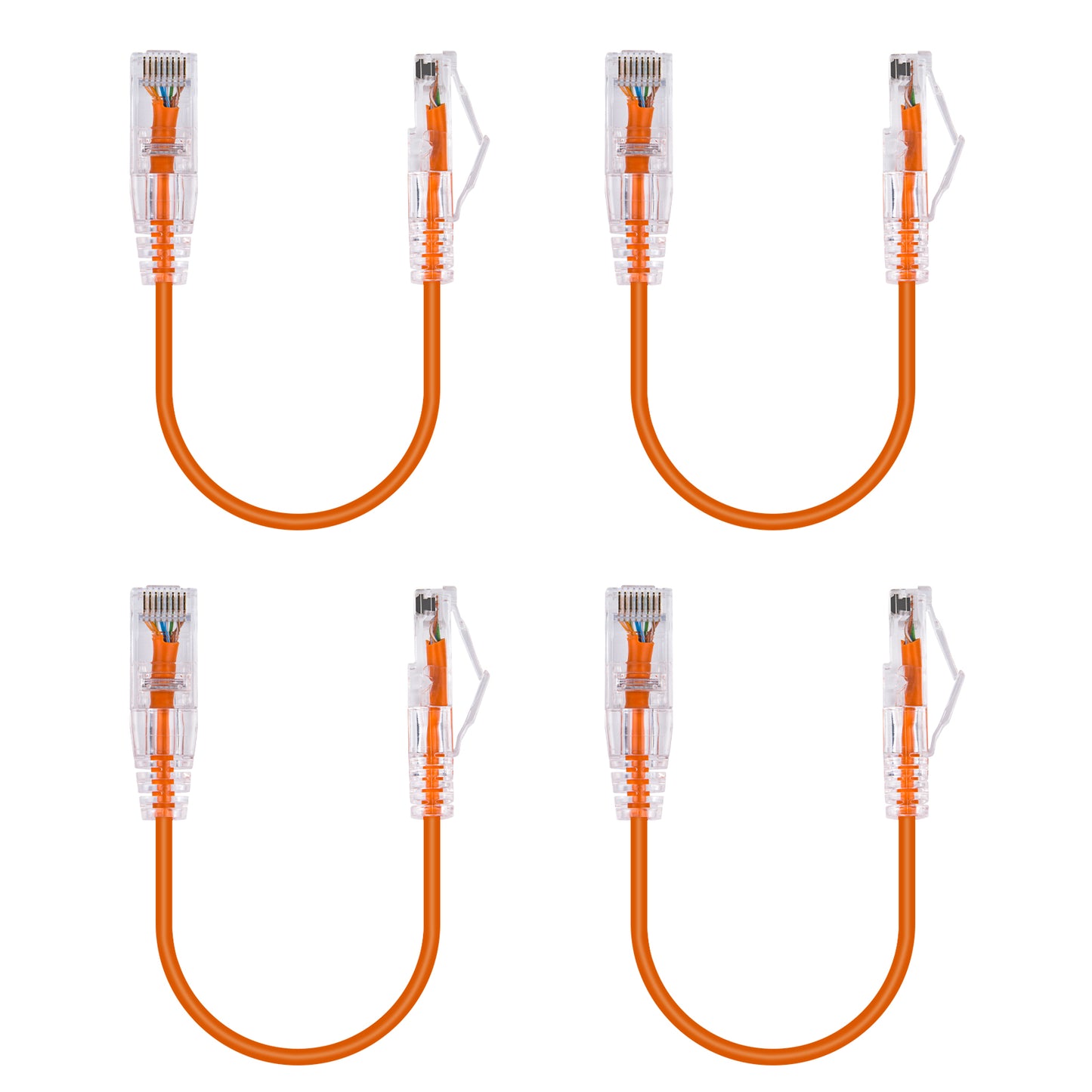 6-Pack 3.8mm*0.2m Barrier-free Short Shielded Cat6A Ethernet Cable -- Colorful