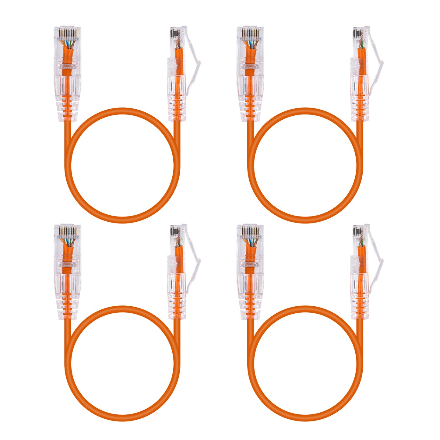 4-Pack 3.8mm*0.5m Barrier-free Short Shielded Cat6A Ethernet Cable -- Multiple Color Options
