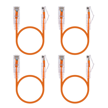 4-Pack 3.8mm*0.5m Barrier-free Short Shielded Cat6A Ethernet Cable -- Multiple Color Options