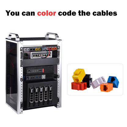 DeskPi Rackmate Accessories 12 Port Cat6A RJ45 Keystone Jacks