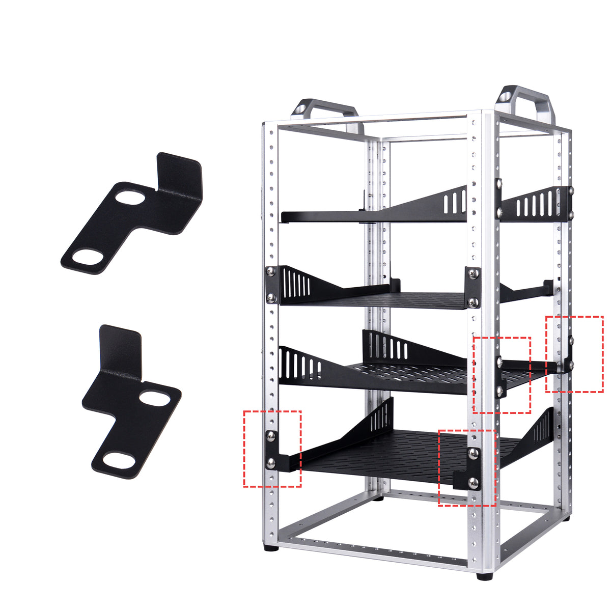 Metal Rack Bracket DeskPi Rackmate L Brackets for Rack Shelf Heavy Duty Metal Corner Brac ...