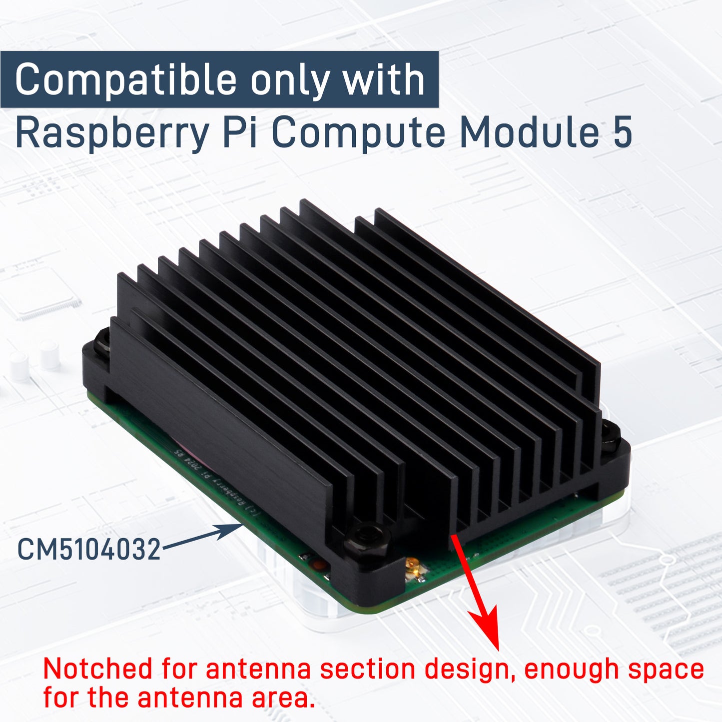 DeskPi Aluminum CNC Heatsink For Raspberry Pi CM5 Module without Cooling Fan