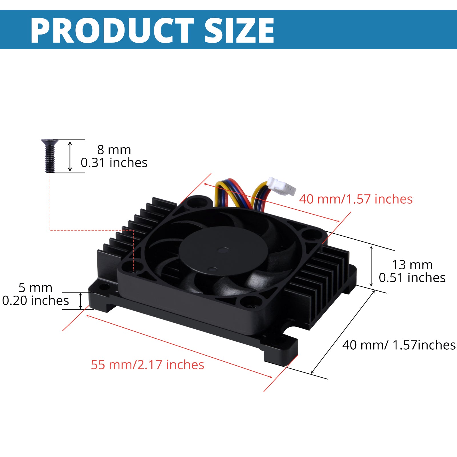 DeskPi Aluminum Alloy CNC Heatsink with Fan for Raspberry Pi CM5