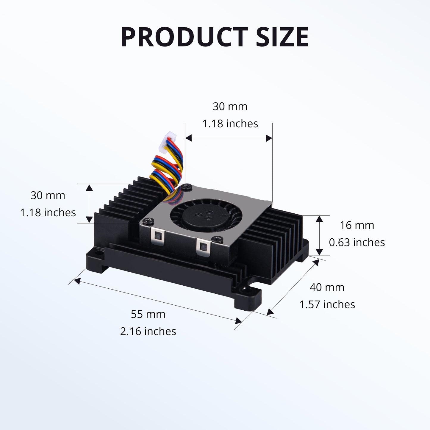 DeskPi Aluminum Alloy Heatsink with 3007 Blower Fan for Raspberry Pi CM5, Dual Cooling for Raspberry Pi Compute Module 5