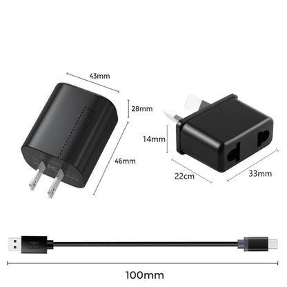 QC 3.0 Power Supply for DeskPi Pro, USB to Type-C Cable with Power Plug