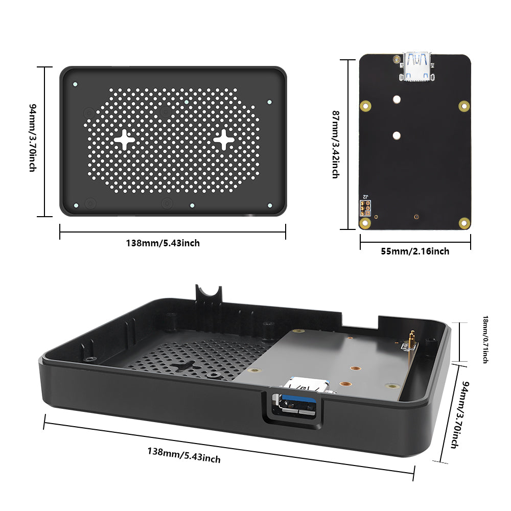 DeskPi Lite M.2 SATA Expansion Board for Raspberry Pi 4, Only Compatible with DeskPi Lite Case