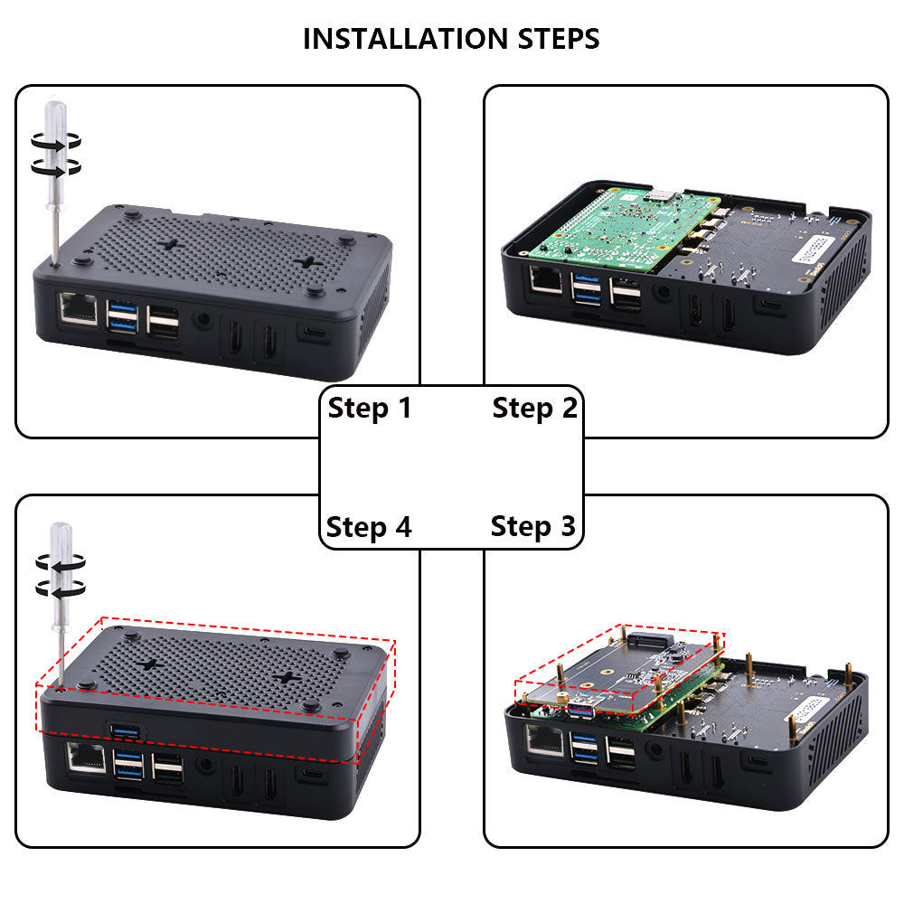 DeskPi Lite M.2 SATA Expansion Board for Raspberry Pi 4, Only Compatible with DeskPi Lite Case