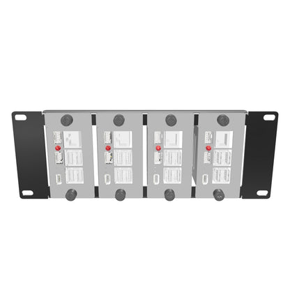 DeskPi Rackmate 10 inch 2U Rack Mount with 4 PCIE NVME Boards for Raspberry Pi 5