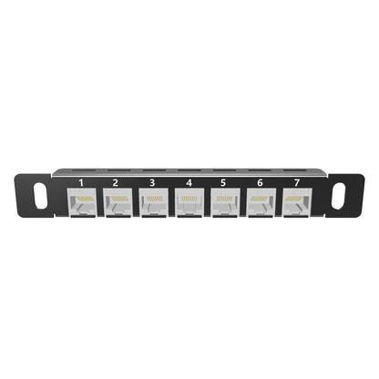 DeskPi RackMate 7 inch 0.5U CAT6 Network Patch Panel with 7 Ports for TT Server Rack/Network Cabinet