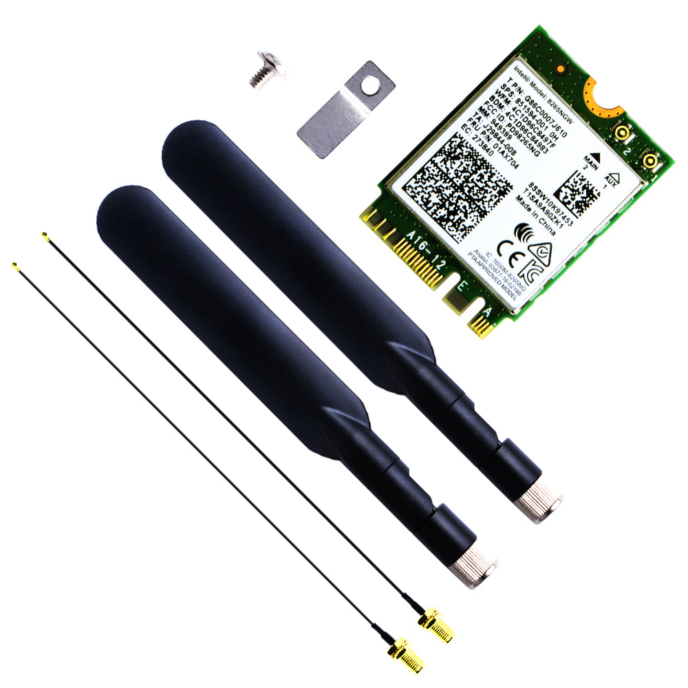 AC8265 Wireless NIC 2.4G/5G WiFi Bluetooth 4.2 Module with 2pcs 5db Antennas for Jetson Nano