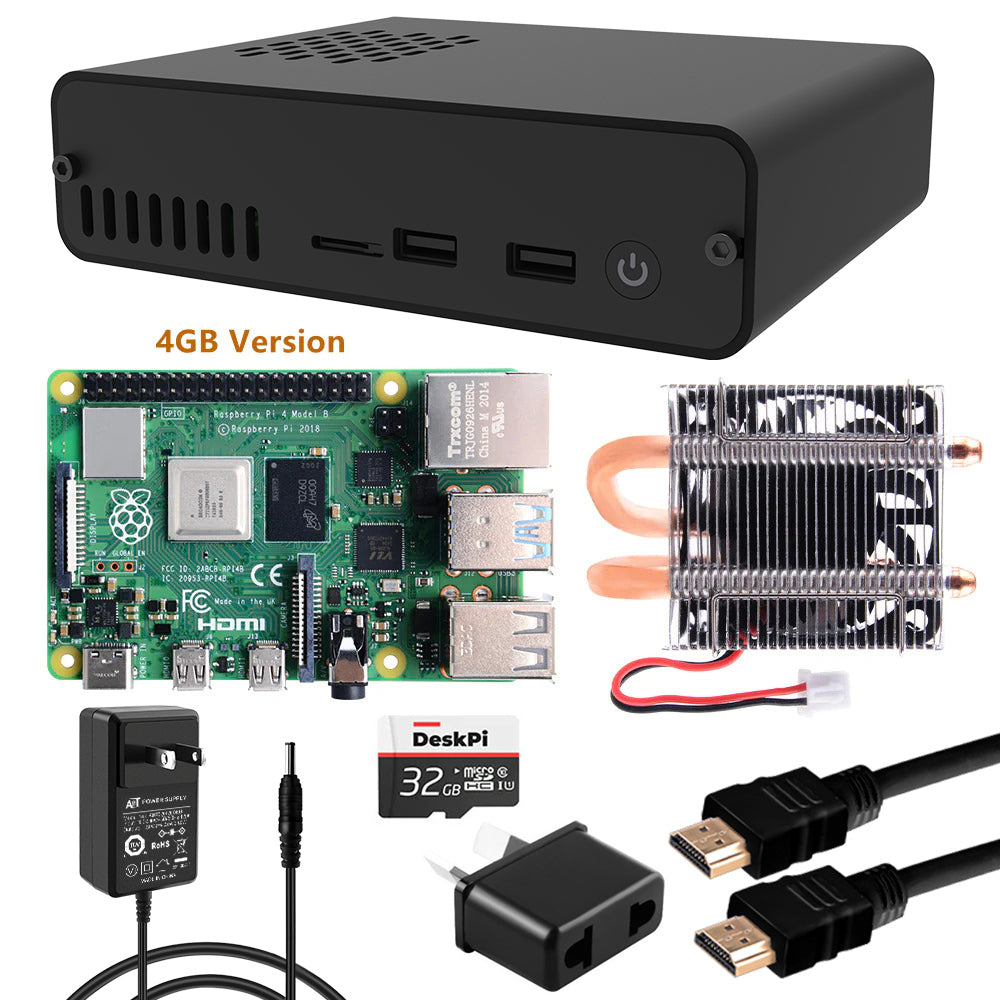 Raspberry Pi 4 4GB Kit with DeskPi Pro Set-top Box